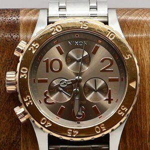 Gorgeous Nixon!! The 38-20 Refined -Gold Chrono with Stainless Steel Band- Nice!